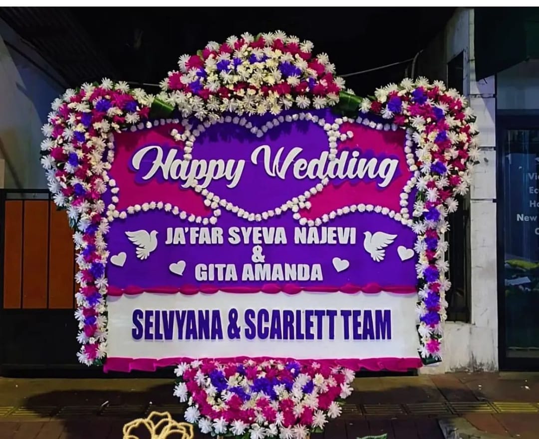 Bunga Papan Happy Wedding (Size 2X1,50M)